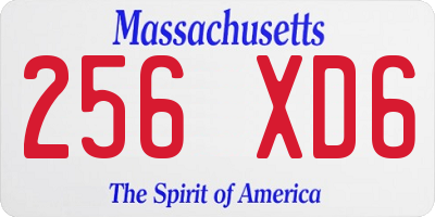 MA license plate 256XD6