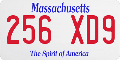 MA license plate 256XD9
