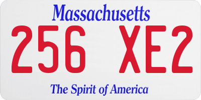 MA license plate 256XE2