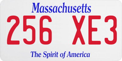 MA license plate 256XE3