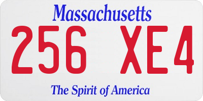 MA license plate 256XE4