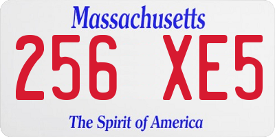 MA license plate 256XE5