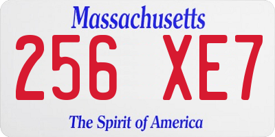 MA license plate 256XE7