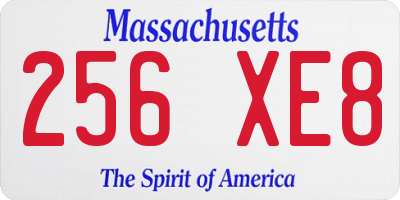 MA license plate 256XE8