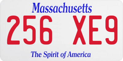 MA license plate 256XE9