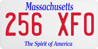 MA license plate 256XF0