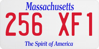 MA license plate 256XF1