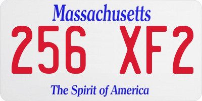 MA license plate 256XF2