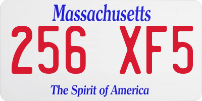 MA license plate 256XF5