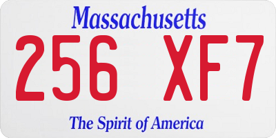 MA license plate 256XF7