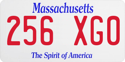 MA license plate 256XG0