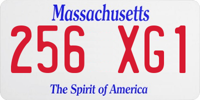 MA license plate 256XG1