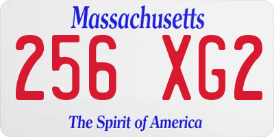 MA license plate 256XG2
