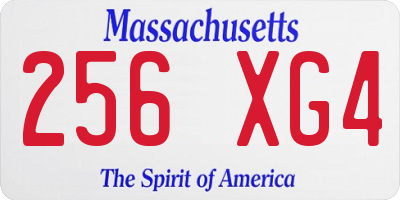 MA license plate 256XG4