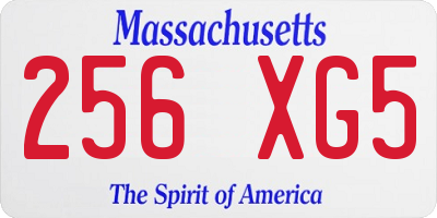 MA license plate 256XG5