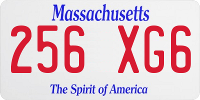 MA license plate 256XG6