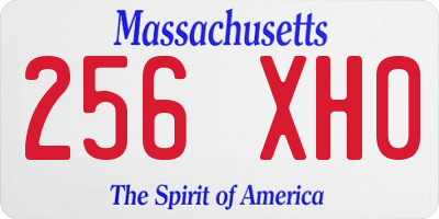 MA license plate 256XH0