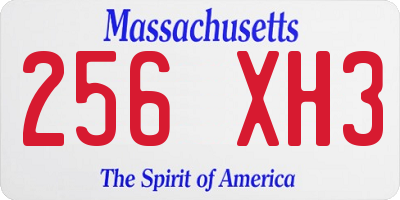MA license plate 256XH3