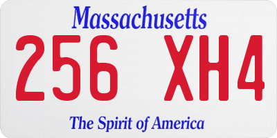 MA license plate 256XH4