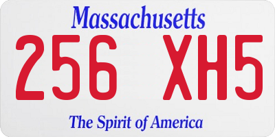 MA license plate 256XH5