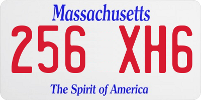 MA license plate 256XH6