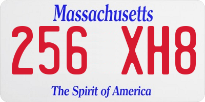 MA license plate 256XH8