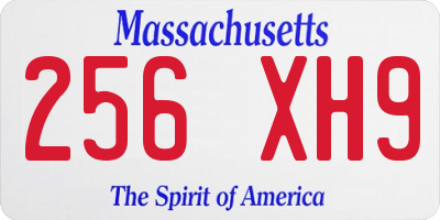 MA license plate 256XH9