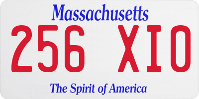 MA license plate 256XI0