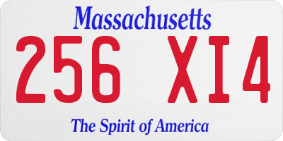 MA license plate 256XI4