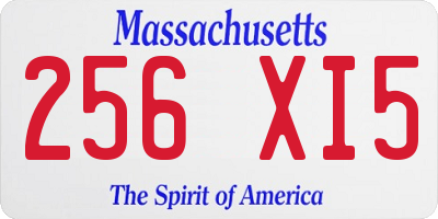 MA license plate 256XI5