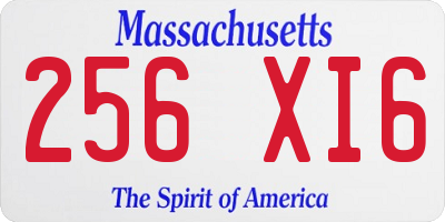 MA license plate 256XI6