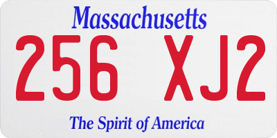 MA license plate 256XJ2