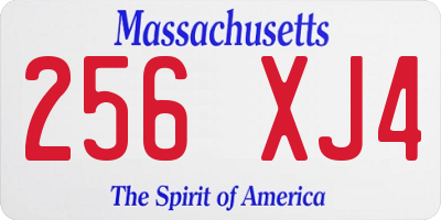 MA license plate 256XJ4