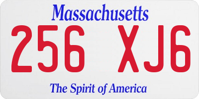 MA license plate 256XJ6