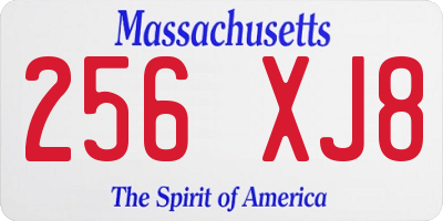 MA license plate 256XJ8