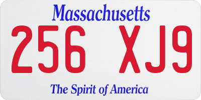 MA license plate 256XJ9
