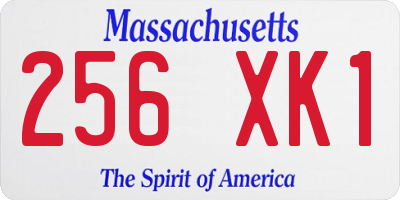 MA license plate 256XK1