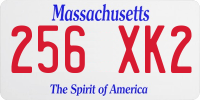 MA license plate 256XK2