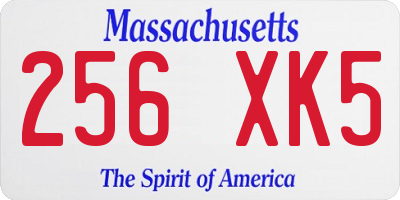 MA license plate 256XK5