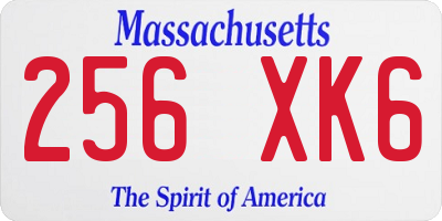 MA license plate 256XK6