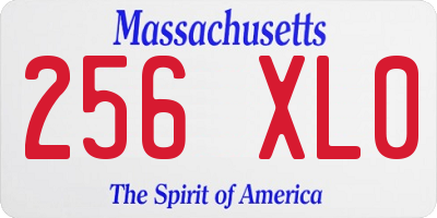 MA license plate 256XL0