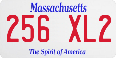 MA license plate 256XL2