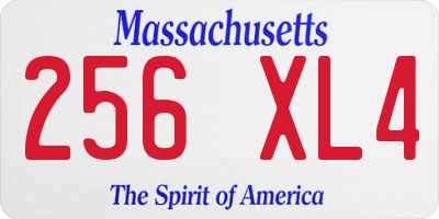 MA license plate 256XL4