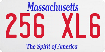 MA license plate 256XL6