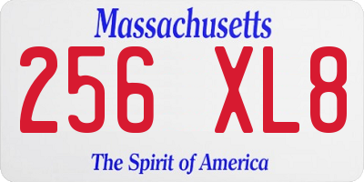 MA license plate 256XL8