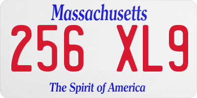 MA license plate 256XL9