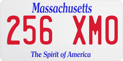 MA license plate 256XM0