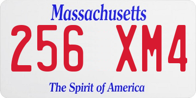 MA license plate 256XM4