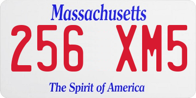 MA license plate 256XM5