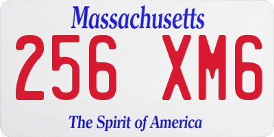 MA license plate 256XM6
